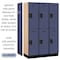 Salsbury Industries Wardrobe Locker, 45" W, 18" D, 76" H, (3) Wide, (6) Openings, Blue 22368BLU - alternate 6